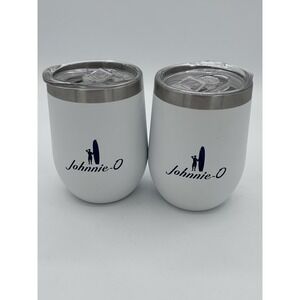 Johnnie-O White Surf (Set Of 2) 12 Oz Tumbler Cup Stainless Steel with lid